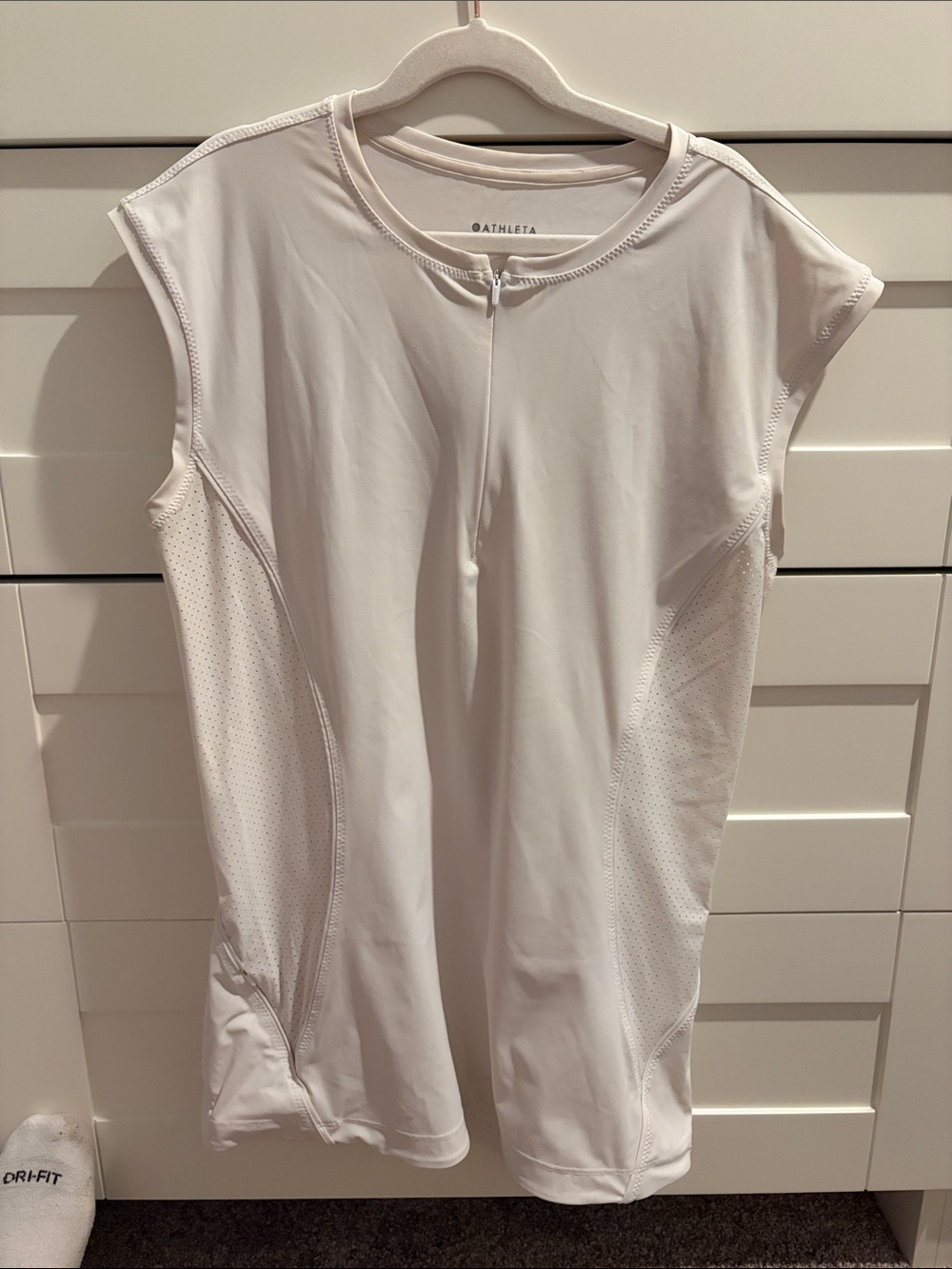 Athleta White Cap-Sleeve Performance Tank